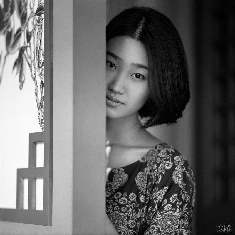 6x6, portrait, girl, bw, kodak, tmax, china, shenzhen Xiao Ying Ying фото превью