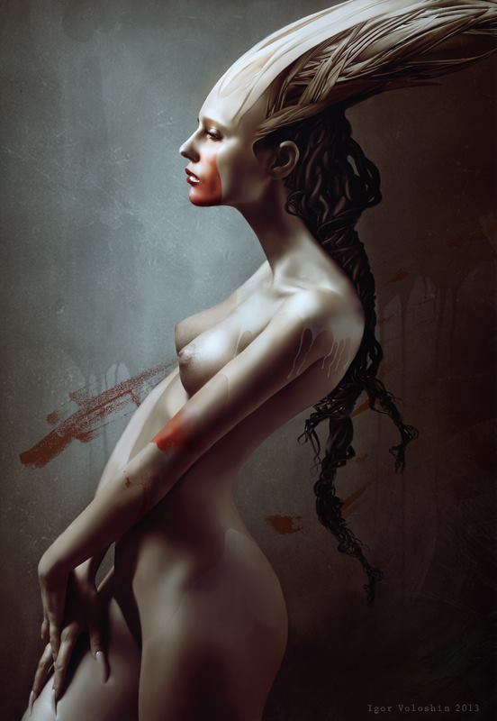 igor voloshin, voloshin, painting, surrealism, computer art, photography, art, woman, nude my little cousinphoto preview