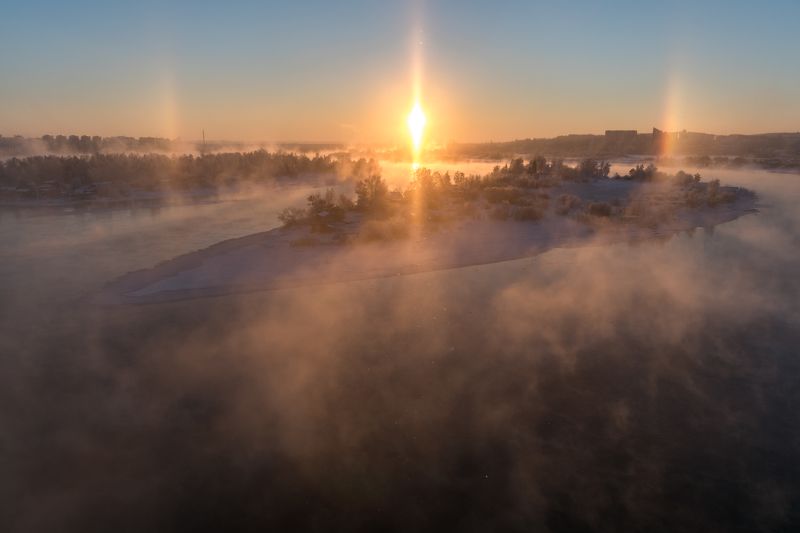 иркутск, ангара, туман, зима, рассвет Зимний рассвет на Ангареphoto preview