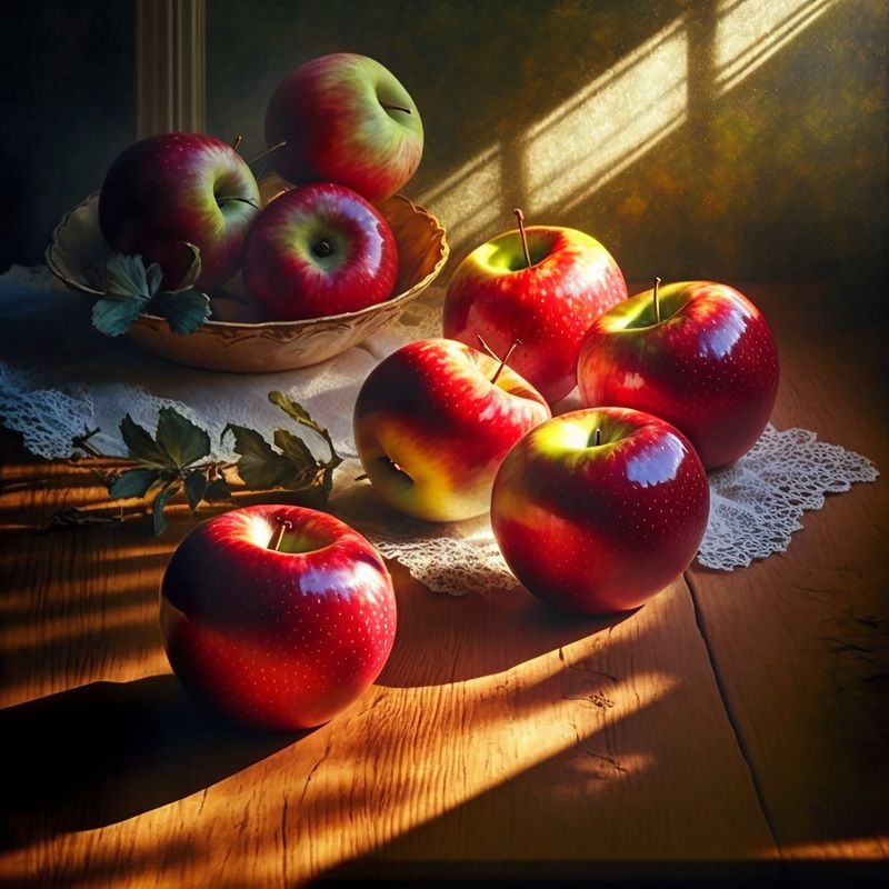 still life, red, apples, delicious, beautiful still life with red apples фото превью
