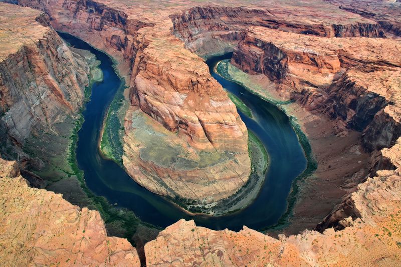 пейзаж, природа, каньон, путешествие, реки, панорама Подкова с высоты птичьего полетаphoto preview