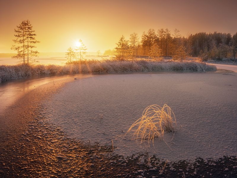 Морозный закат в Сегежеphoto preview