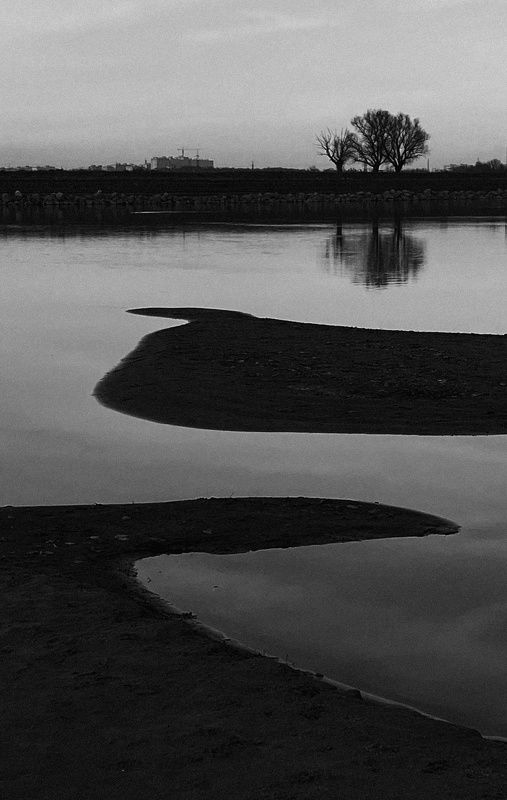 мобильное фото, чб, река Изгибыphoto preview