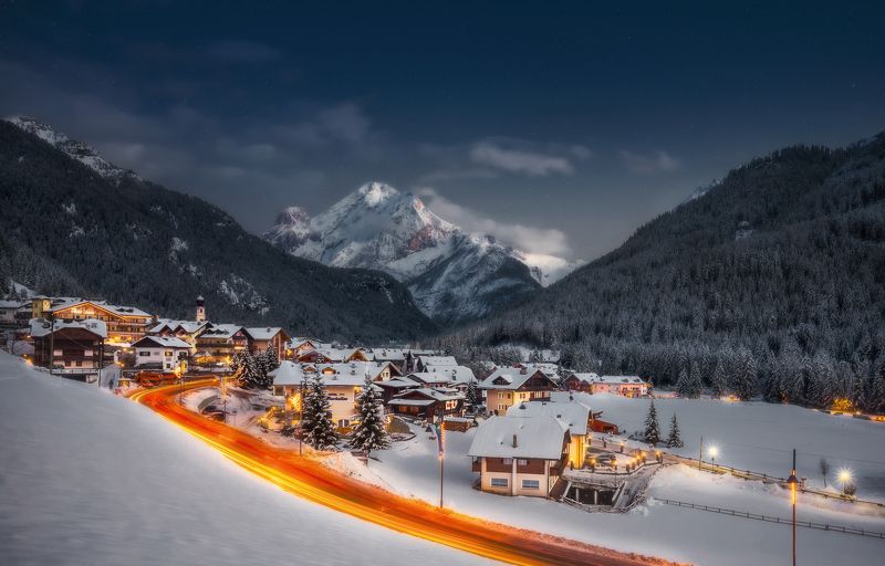 canazei, tirol, italy, канацей Вечер в Тироле фото превью