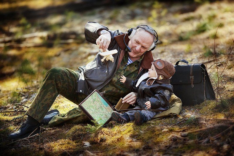 Внук, Дедушка, Летчики, Поколение, Ребенок Когда дедушка летчик...photo preview