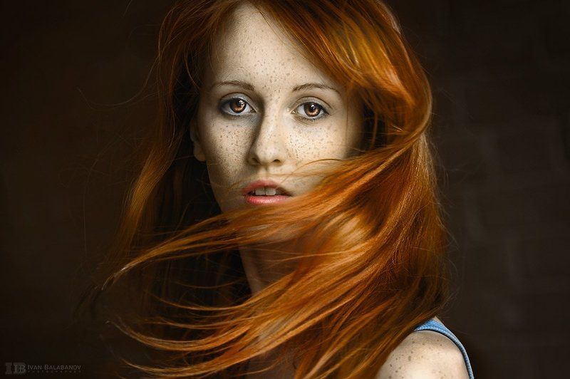 Девушка, рыжая, солнце, закат, волосы, огонь, Балабанов ***photo preview