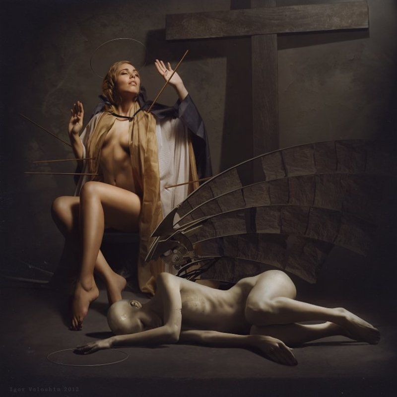 igor voloshin, voloshin, painting, surrealism, computer art, photography, art, woman, nude Estasi di santa Teresa d\'Avilaphoto preview