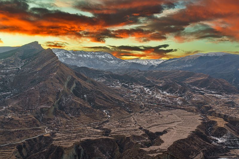 Дагестан, Кавказ, Северный Кавказ, горы, рассвет, Гуниб Дагестан. Рассвет в Гунибеphoto preview