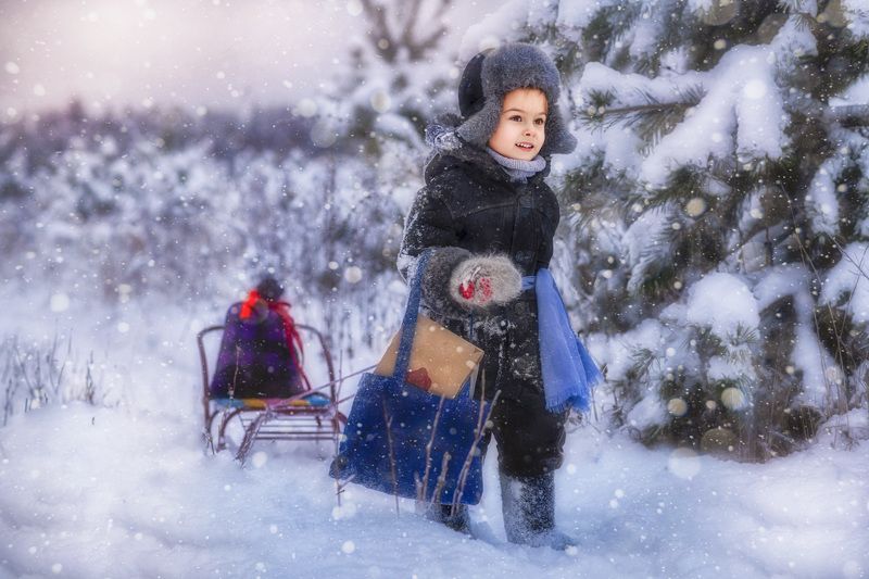 зима,зимний лес,лесной почтальон,дети,счастье,мир Почтальонphoto preview