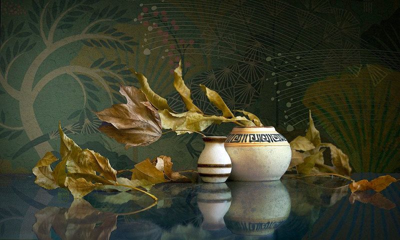 натюрморт  листья  осень Натюрморт с листьями.photo preview