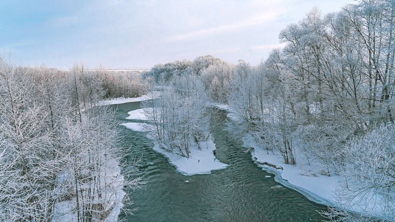 река кшень, зима, ливны, ливны, Февраль. Река Кшень. фото превью