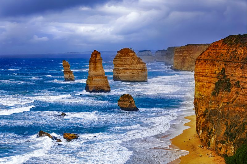 landscape, nature, The Twelve Apostles, ocean, rocks, cliffs, sky, shore, coast, Victoria, Australia The Twelve Apostles фото превью