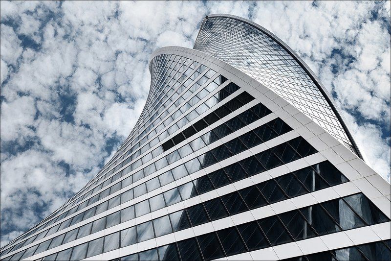 архитектура, небо, линии, композиции, москва, небоскрёб, облака, цвет, высота, отражения ***photo preview