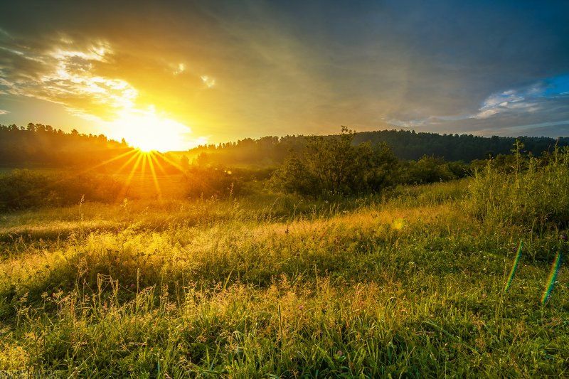 Dawn, Fog, Landscape, Morning, Nature, Sun, Sunrise, Кемеровская область, Керлегеш, Лес, Лето, Небо, Облака, Пейзаж, Прокопьевск, Рассвет, Солнце, Туман Рассвет в Керлегеше.photo preview