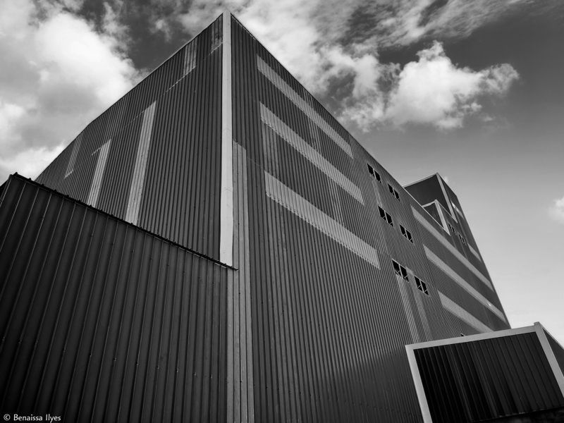 black and white, bnw, monochrome, art, architecture, building, outdoor, photography, métal, structure, moderne, factory, wall, look up, Metal Structurephoto preview