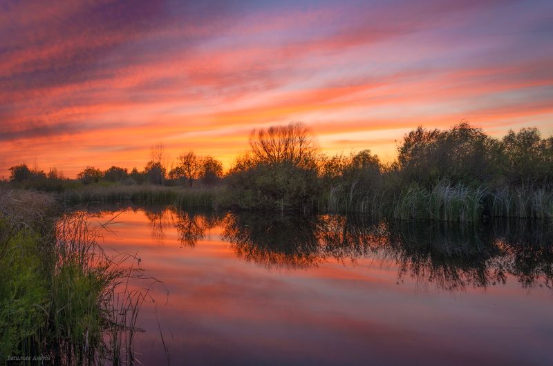 вечер, закат, небо, пруд, орск Вечер на прудуphoto preview