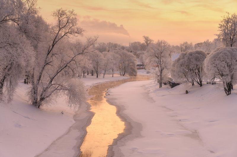 псков, пейзаж, Февральское утроphoto preview