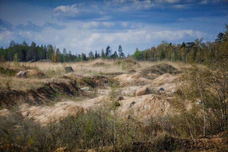 карьер холмы песок весна Холмыphoto preview