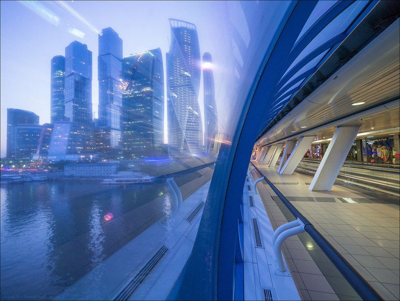 Багратион, Вечер, Город, Москва, Мост, Небоскрёбы, Сити Россия. Москва. Москва-Сити.photo preview