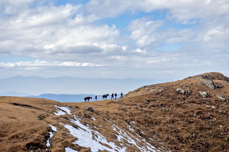 #landscape #mountains #travel #men #people #horses AN ARDUOUS JOURNEYphoto preview