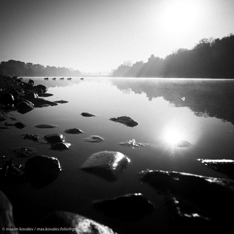 europe, moscou, moscow, russia, европа, люблинский нижний пруд, москва, россия, дымка, туман, утка, камень, stone, haze, fog, duck Перспективное.. / Perspective..photo preview
