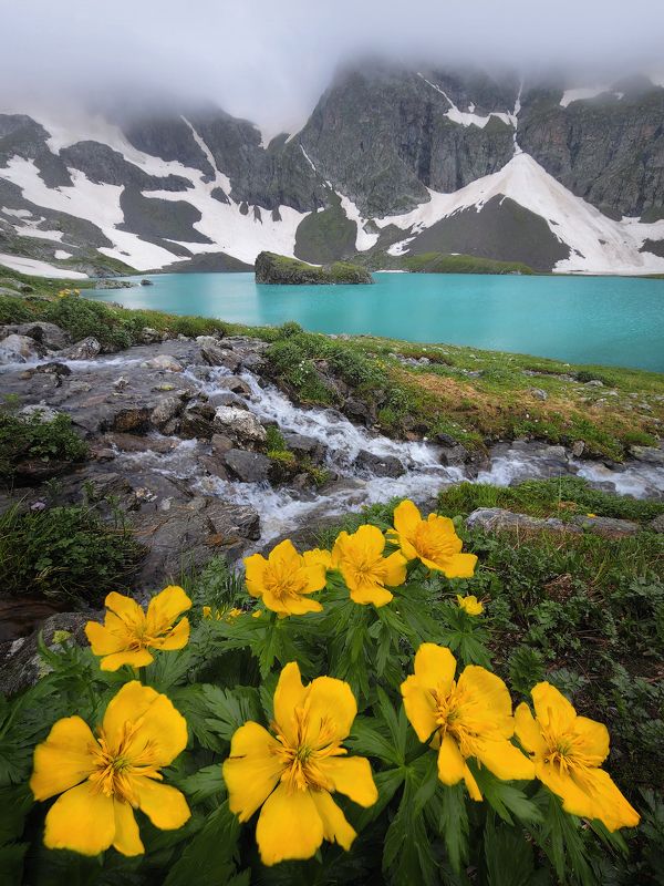 кавказ, горы, имеретинские озера, весна, туман, кчр, пейзаж, природа, кавказские горы, озеро безмолвия, большое имеретинское озеро Лазурь Безмолвияphoto preview