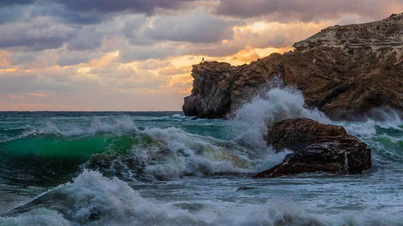 шторм море пейзаж закат волна Песни моряphoto preview