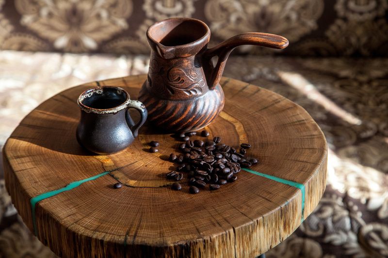 кофе, турка, дерево, тепло Кофеphoto preview