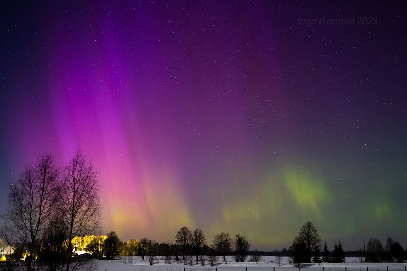 Северное сияние - в стране где это большая редкость  Латвия  27.02.2023photo preview