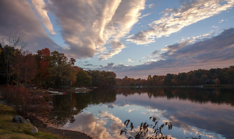 природа,осень,пейзаж,деревья,отражения,озеро,вода,листья,антонина яновска, Восходphoto preview