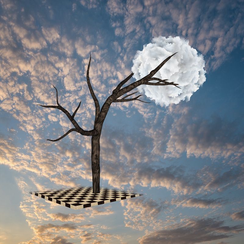 blue, cloud, clouds, collage, color, colors, concept, conceptual, digital, digital art, editing, photo collage, photography, sky, surreal, surrealism, tree, The Triumph of Conquestphoto preview