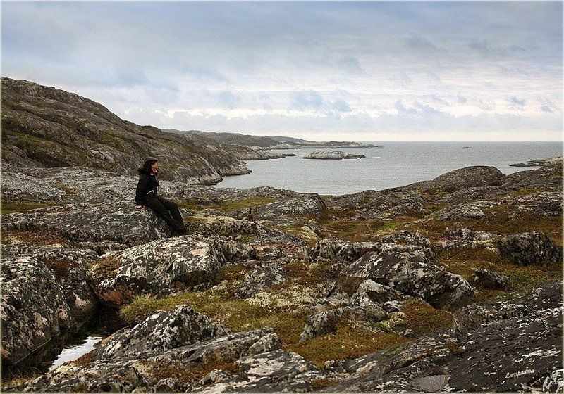 баренцево море, малая немецкая бухта, перевал Про меня, автоспуск и Северный -ледовитый океан фото превью