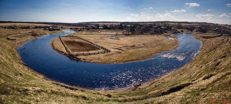 вологодская, обл., вид, на, деревню, овсянниково, и, реку, кептур, пейзаж Вид на деревню Овсянниково и реку Кептурphoto preview