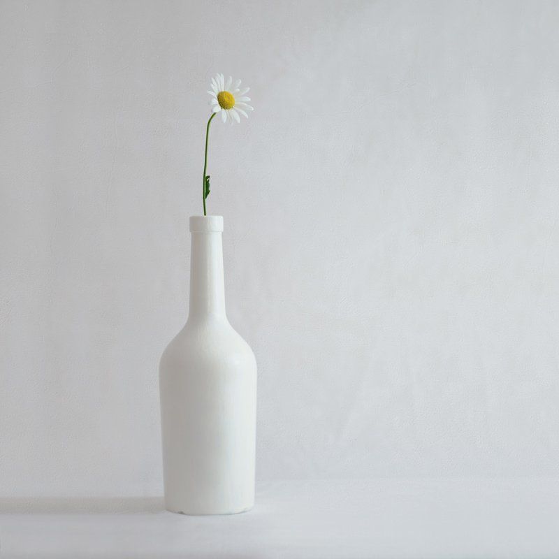 ромашка, бутылка, белое Одинокая ромашка.photo preview