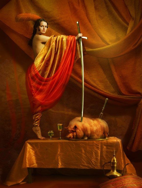 поросенок, ужин, меч, федотко, камчатная ужинphoto preview