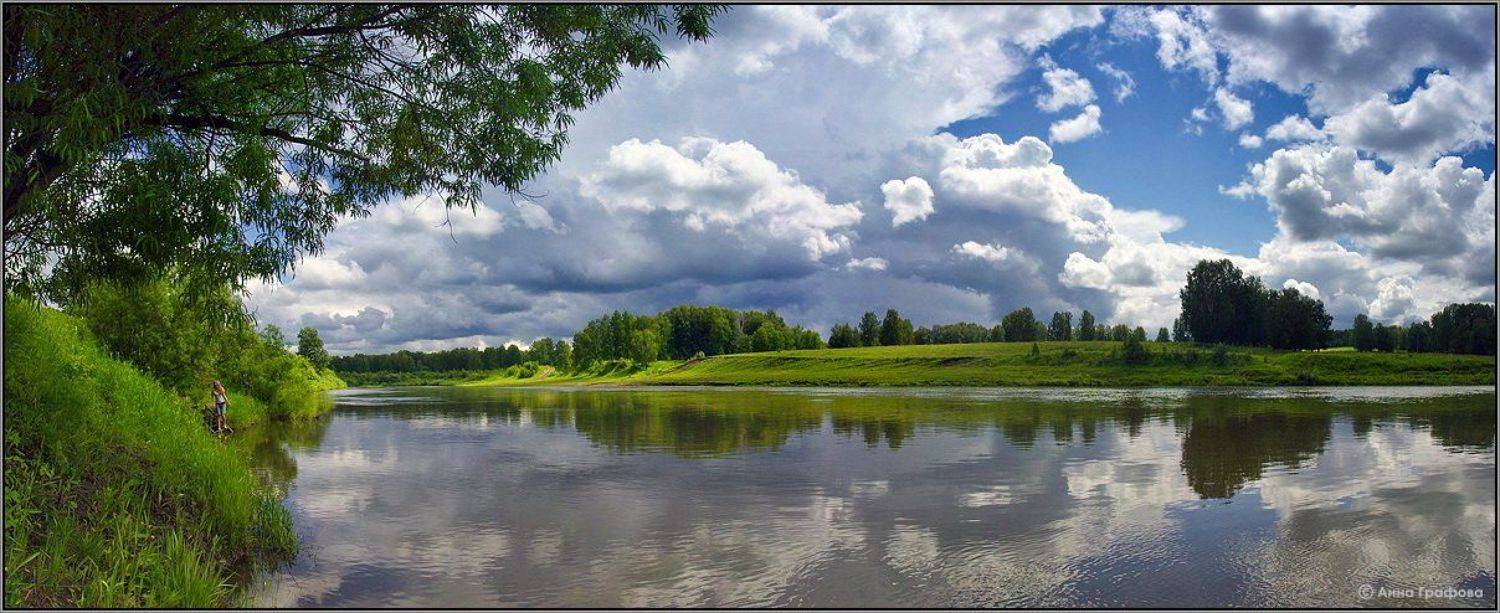 нсо, река, иня, небо, аня графова, Аня Графова