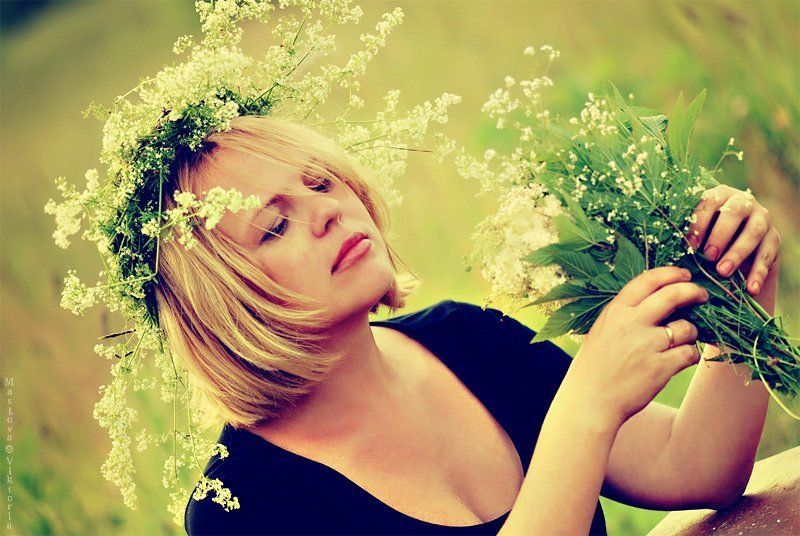 девушка, лето, букет, цветы Летний букетphoto preview
