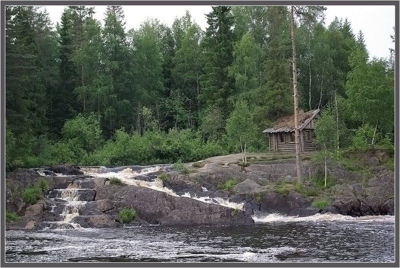 река, пороги, лес, дом Рускеалаphoto preview