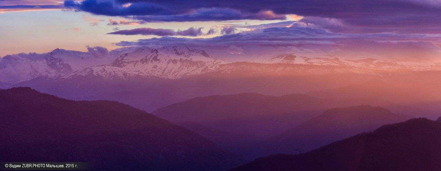 пейзаж, горы, адыгея, тхач, панорама, zubrphoto, закат, фишт, оштен, лагонаки, Вадим ZUBR Малышев