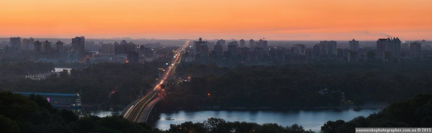 Киев. С Добрым утром или 40 мин до воcхода солнца !. Автор: Александр Науменко A7r, Sony, Город, Днепр, Киев, Мост, Огни, Панорама, Рассвет, Утро, Александр Науменко