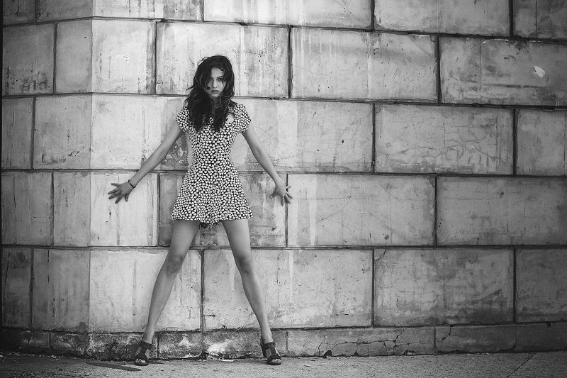девушка, портрет, ч/б, лето, город, мода, красота, Regina фото превью