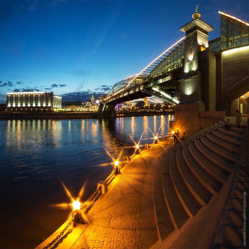 Богдана, Вечер, Город, Закат, Москва, Мост, Подсветка, Хмельницкого photo preview