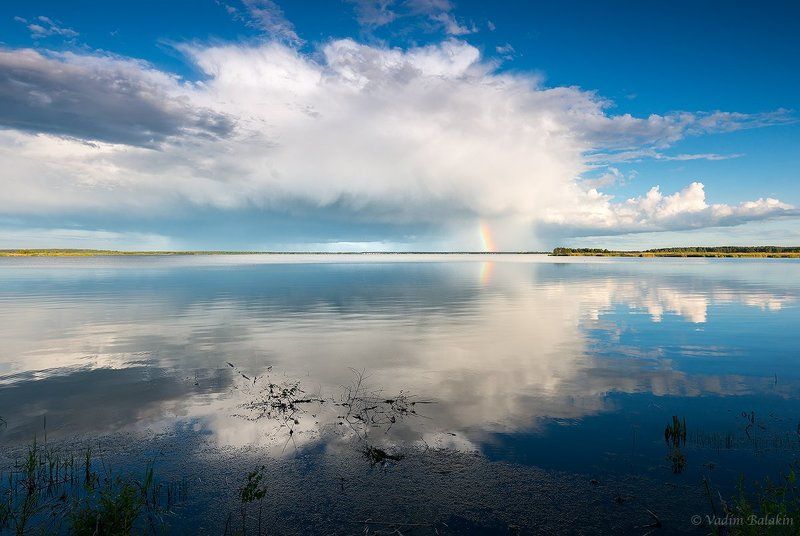 иртяш, озеро, отражение, пейзаж, радуга, россия, шторм, южный урал Шторм и радугаphoto preview
