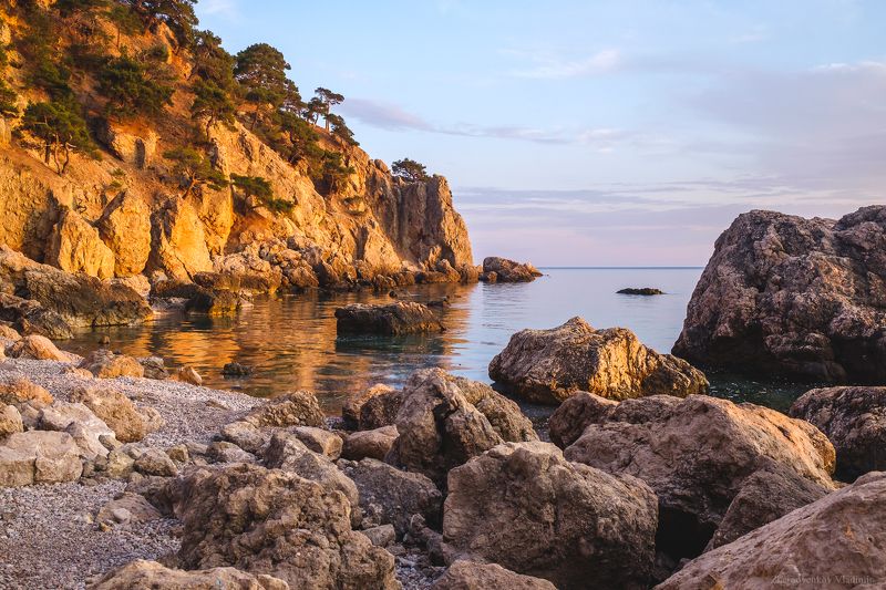 крым, берег, море, черное море, закат. инжир Крымские берегаphoto preview