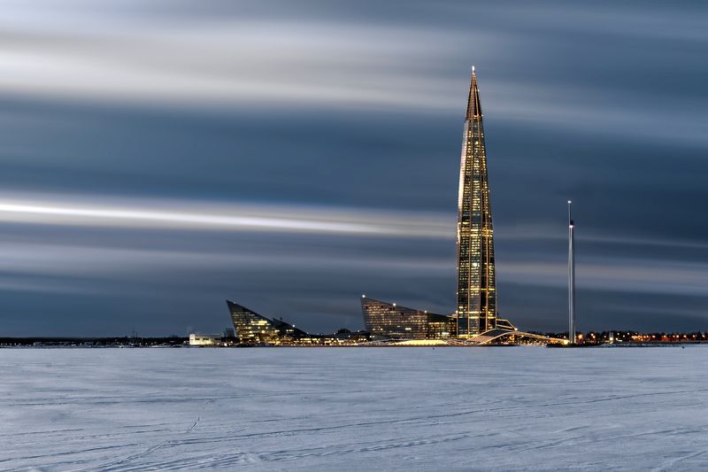 город архитектура вечер зима залив башня Башня на заливеphoto preview