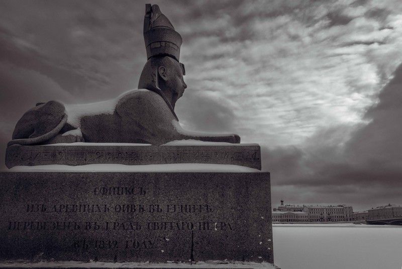 санкт_петербург, питер, зима, 2022, нева, набережная Сфинкс.photo preview