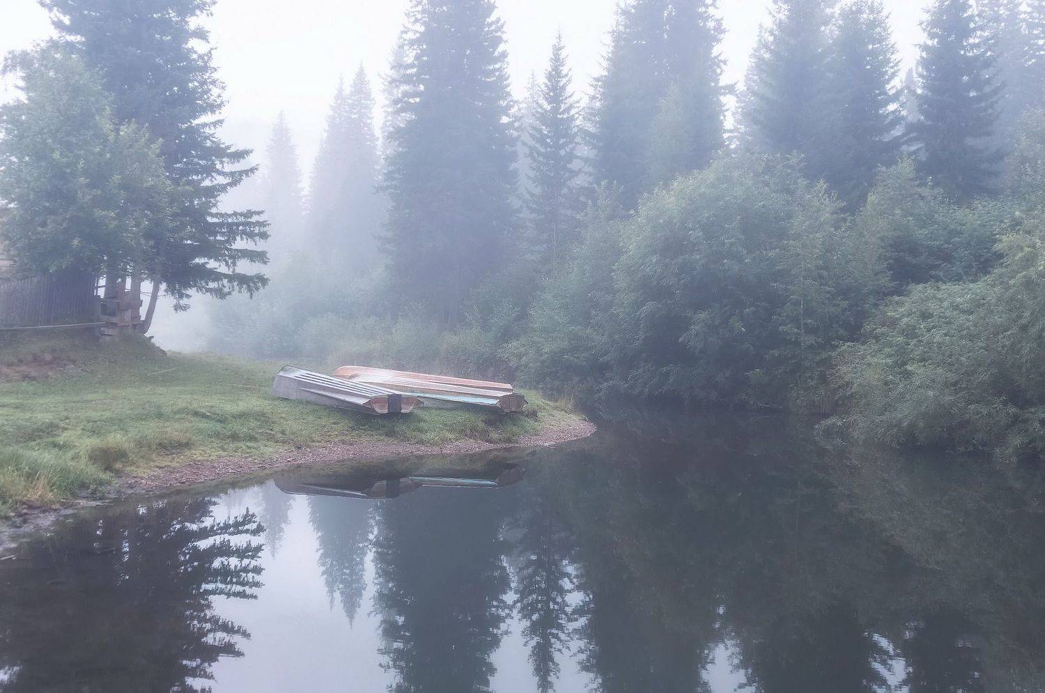 Утро с туманом. Автор: Фомина Марина сибирь, утро,туман,глубинка, Фомина Марина