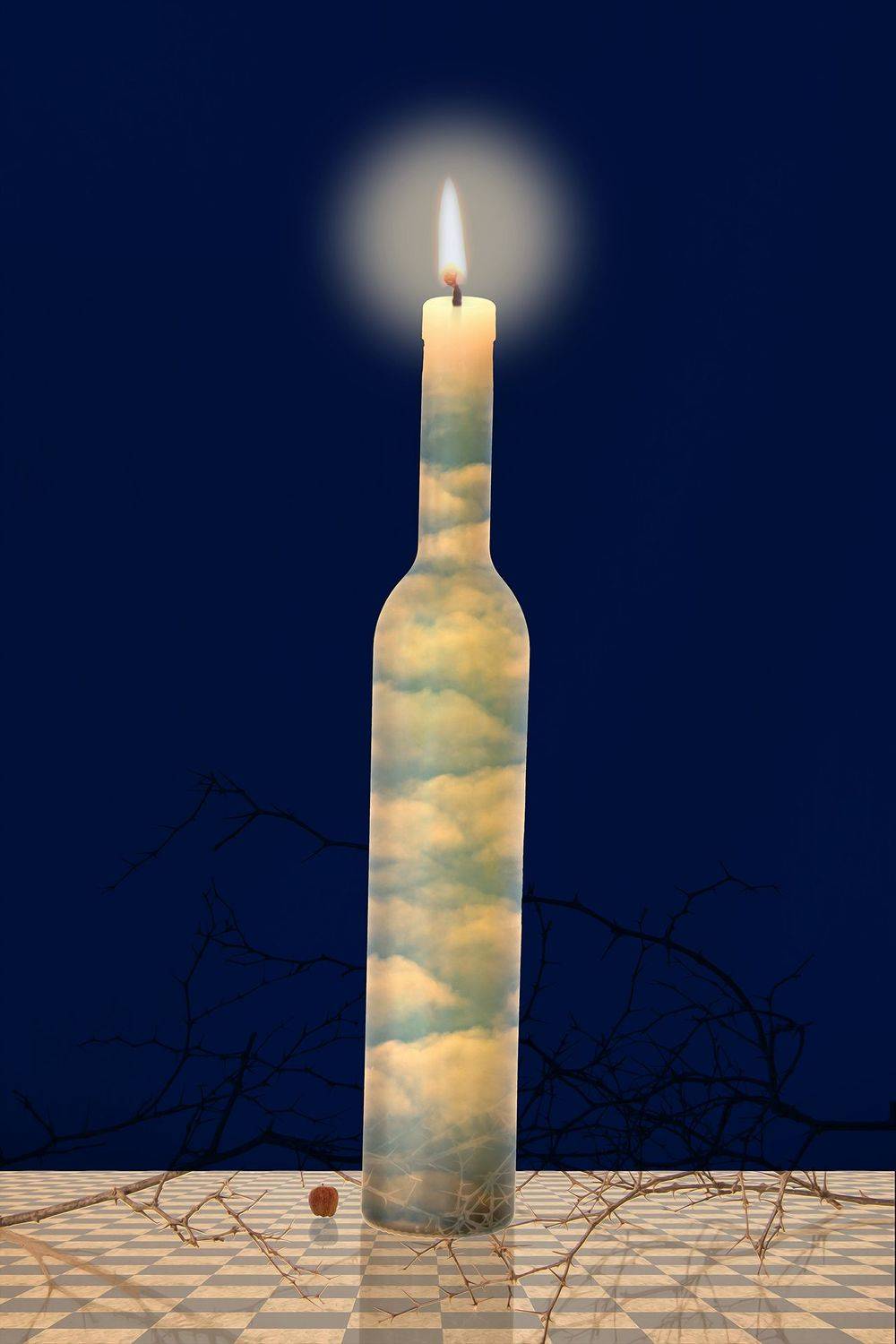 branches, candle, collage, color, colors, concept, conceptual, digital, digital art, dream, flame, photo collage, photography, scene, still life, surreal, surrealism,, Dr Didi Baev