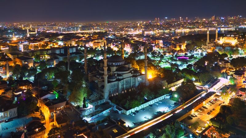 голубая мечеть, ночь, стамбул, город Голубая мечетьphoto preview