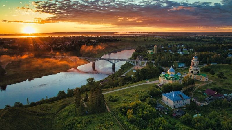 старица, тверь, городище, рассвет Старицкое городищеphoto preview